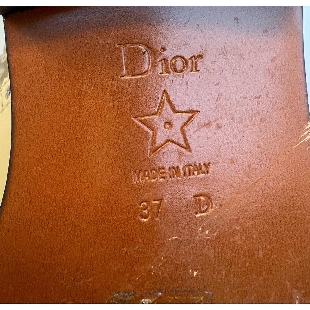 DIOR Teddy-D Derby Off White Cut-Out Accent Calf-Skin Oxfords Size EU37 D - Picture 9 of 12